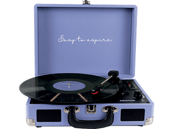 Tocadiscos - Prixton VC400, 78 rpm, Bluetooth, USB, 2 Altavoces 3W, Digitalizador de vinilos, Lila