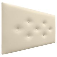 dhome cabecero de polipiel con 3 hileras intercaladas de botones cabezal tapizado cama lujo vainilla 95cm