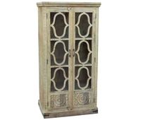 vitrina de madera beige 100x45x196