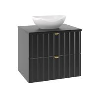 mueble lavabo individual 60cm paneles de melamina y mdf negro