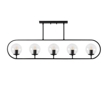 Lámpara De Techo Jewel-10616 Negro Metal Vidrio 122x15x49 Cm