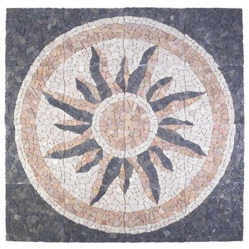 Mosaicos Con Patrón De Sol Multicolor 120 X 120 Cm Mármol Vidaxl