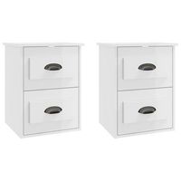 mesitas de noche de pared 2 uds blanco brillante 415x36x53 cm vidaxl