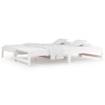 Sofá Cama Extraíble Madera Maciza De Pino Blanco 2x(80x200) Cm Vidaxl