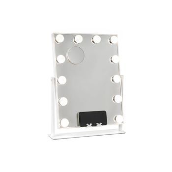 Espejo De Tocador Hollywood, 12 Bombillas Led, 3 Tonos De Luz, Intensidad Regulable, Inclinación 360º Innovagoods