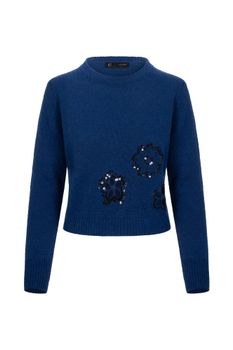 jersey de cuello redondo con bordado royal xs