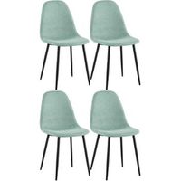 conjunto de 4 sillas de comedor napier tela verde claro 51x44x88 cm clp