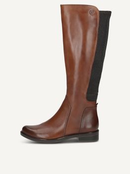 CAPRICE Boots, brown, made of Leather and textile with Block heel, Size 37