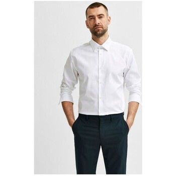 Selected Camisa manga larga 16080200 FILIP ETHAN-BRIGHT WHITE para hombre