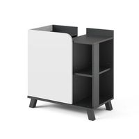 mueble bajo lavabo karen 60 x 65 cm con puerta y compartimentos abiertos vicco