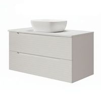 kibath mueble de bano con lavabo boreal 100x45 cm acabado blanco mate 2 cajones suspendido