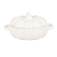 fuente con forma de calabaza y tapa de gres blanco 27x20x138 cm