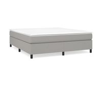cama box spring con colchon tela gris claro 180x200 cm