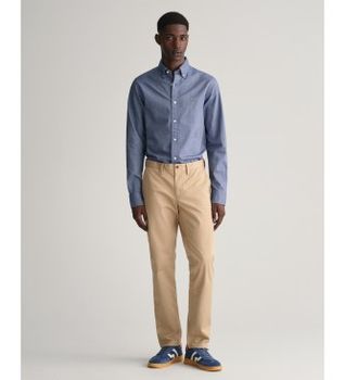 Gant para hombre. 1505221 Pantalones chinos Slim Fit de sarga (36/34), Casual, Algodón, Algodón Orgánico, Sostenible