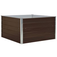 jardinera elevada de acero marron 100x100x45 cm