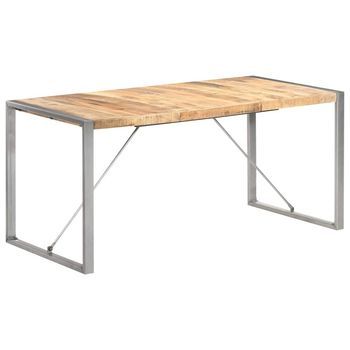 Mesa De Comedor Madera Maciza De Mango Rugosa 160x80x75 Cm Vidaxl