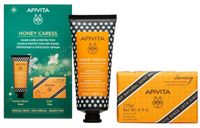 apivita honey caress crema de manos 50 ml  pastilla jabon 125 gr