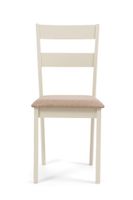 chiltern oak and cream dining chairs with fabric seats - oak and cream