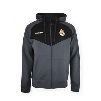Sudadera Real Madrid Niño Hoodie Gris Con Capucha