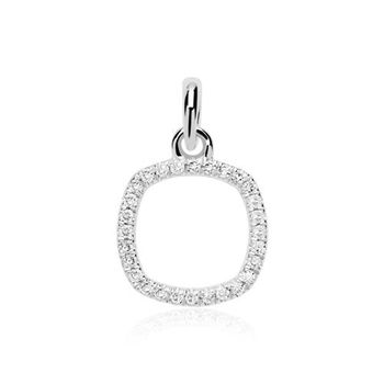 Colgante de oro blanco de 14 quilates con diamantes engastados