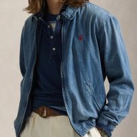 polo ralph lauren bayport denim bomber jacket - l