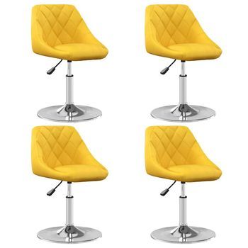Sillas De Comedor Giratorias 4 Uds Terciopelo Amarillo Mostaza Vidaxl