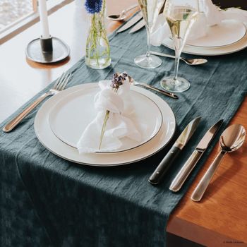 Plato llano (x6) porcelana negro