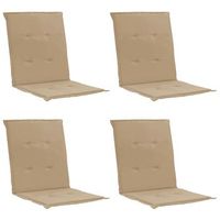 juego de 4 cojines para sillas de jardin 100 poliester impermeable beige 100 x 50 x 3 cm dec021693