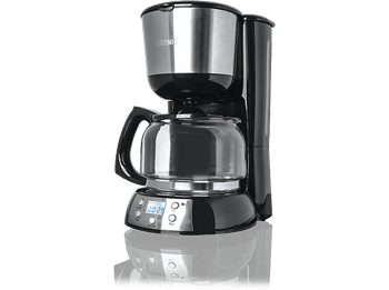 Cafetera de goteo - KOENIC KCM 101024, 1080 W, Capacidad Depósito 1.25 l, 10 Tazas, Acero inoxidable/Negro