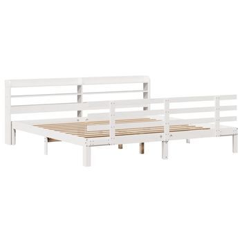 Cama Matrimonial | Cama Para Adulto | Estructura De Cama Con Cabecero Sin Colchón Blanco 200x200 Cm