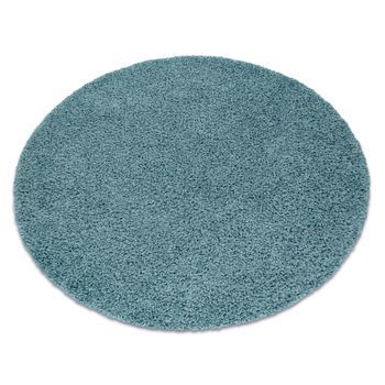 Alfombra Soffi Circulo Shaggy 5cm Azul Circulo 120 Cm