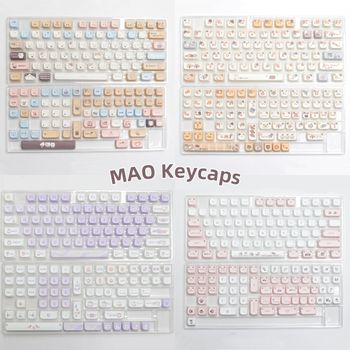 Perfil MAO PBT Dye Sub Keycaps Anime para teclado mecánico, 61/67/82/87/98/104/108 teclas, teclado personalizado Sea Salt Sushi