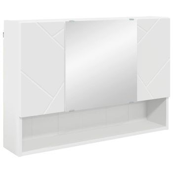 Armario Con Espejo 80 X 17 X 55 Cm Madera De Ingeniería Vidaxl