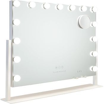 Espejo Tocador 15 Led 3 Modos Flamingueo Regulable 58x53,5x12cm Blanco