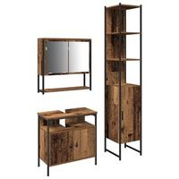 juego de muebles de bano 3 uds madera vieja 33 x 33 x 1855 cm vidaxl