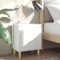 mesita de noche - mueble de dormitorio - madera contrachapada - blanco 40x30x50cm