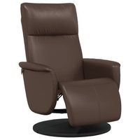 sillon reclinable con reposapies cuero sintetico marron cfw268866