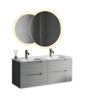 composicion bano lavabo doble solmira gris en mdf