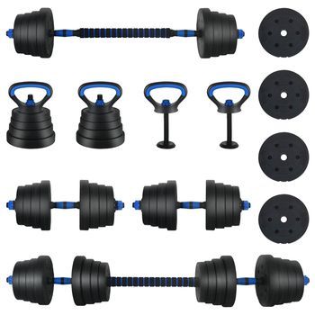 Juego De Mancuernas 4 En 1 40 Kg Negro Y Azul Vidaxl