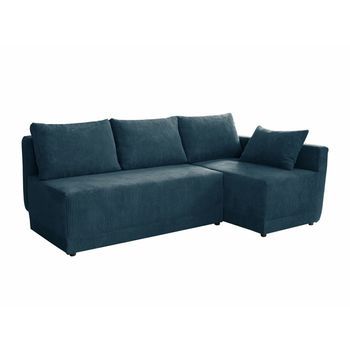 Sofá Rinconero Columbus 149, Turquesa, Función De Descanso, Caja De Ropa De Cama