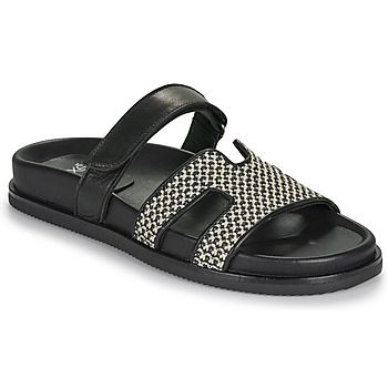 Exé Shoes Sandalias 966-KIMOLOS-LEATHER-BEIGE-BLACK para mujer