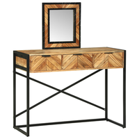 mesa tocador  mesa de maquillaje marron 100 x 40 x 120 cm madera de acacia solida