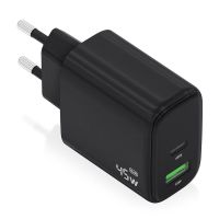 cargador de dispositivos moviles aisens a110-0972 gan 45w usb-c usb-a carga rapida negro