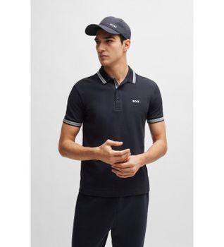 BOSS para hombre. 50469055 Polo Paddy marino (S), Azul, Casual, Algodón, Manga corta