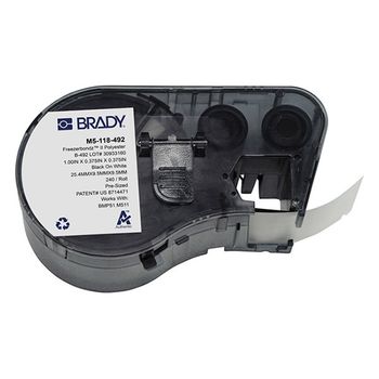 Brady M5-118-492 Etiquetas de poliéster FreezerBondz negro sobre blanco 25,4 mm x 9,53 mm (original)