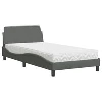 cama con colchon dover tela gris oscuro 100x200 cm vidaxl