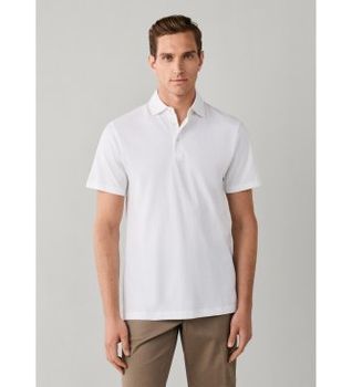 Hackett London para hombre. HM5600201 Polo Gmd Pique blanco (XL), Casual, Algodón, Manga corta