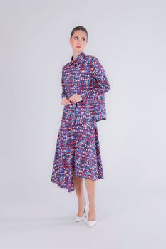 camisa de popelina estampada tweed