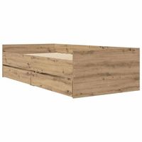 estructura de cama con cajon roble artesanal 90 x 190 cm
