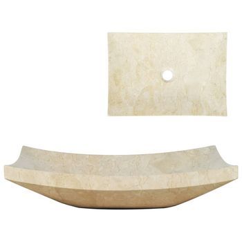 Lavabo 50x35x12 Cm Mármol Color Crema Vidaxl